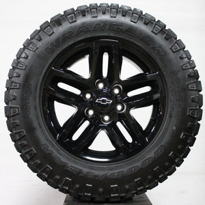 Chevrolet Silverado Trail Boss 18" Gloss Black Wheels, 275/65R18 Goodyear Duratrac Tires, Set of 4