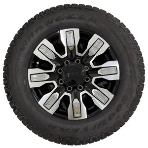 GMC Sierra Denali HD  20" Black / Machined Wheels, 275/65R20 Tires, Set of 4, Part# Q7F