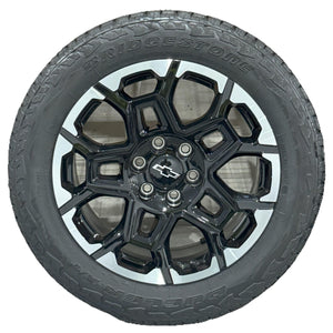 Chevrolet Colorado 20" Black / Machined Wheels, 255/55R20 Bridgestone AT Tires, Set of 4,  Part CBLK20