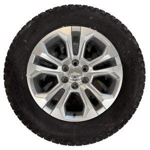 Chevrolet Silverado Silver 20" OEM Wheels, 275/60R20 Goodyear AT Tires, Set of 4, Part# -RHOGYAT