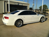 White Audi A8 with brushed Modulare M19 3-piece wheels