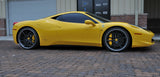 Yellow Ferrari 458 with Black Modulare C30-DC 3-piece forged wheels