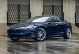 Blue Tesla Model 3 with Modulare wheels