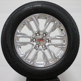 Polished GMC Yukon 20" wheel with Continental tire