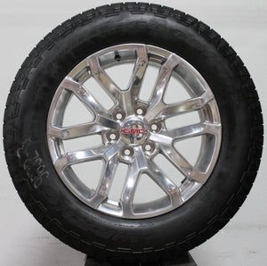 Goodyear Trailrunner AT tire on 20" polished GMC Sierra SLT wheel