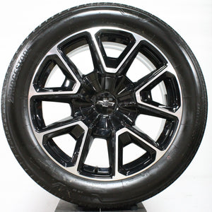 Chevrolet Tahoe / Suburban 22" Black / Machined Wheels, 275/50R22 Tires, Set of 4,  Part # SGF