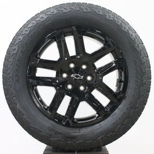 Chevrolet Silverado Trail Boss 20" Gloss Black, 265/60R20 Bridgestone AT set of 4, partt# RD5AT