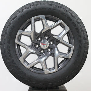 GMC Sierra 20" Grey Machined Wheels, 275/60R20 Goodyear A/T Tires, Set of 4, Part NZD2022GY