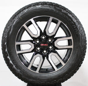GMC Sierra AT4 machined / black 20" wheel with Bridgestone all terrain tire  23376228