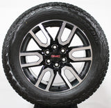 GMC Sierra AT4 machined / black 20" wheel with Bridgestone all terrain tire  23376228