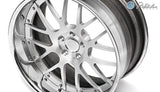 Modulare M14 3-piece forged wheel in brushed finish with chrome lip